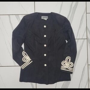 VIntage 80s 90s Blazer Black & white Rock n Roll Style Costume